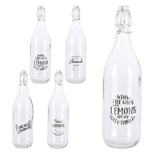 Bottiglia In Vetro 'Decorata' 1000 Ml- 12 Pezzi