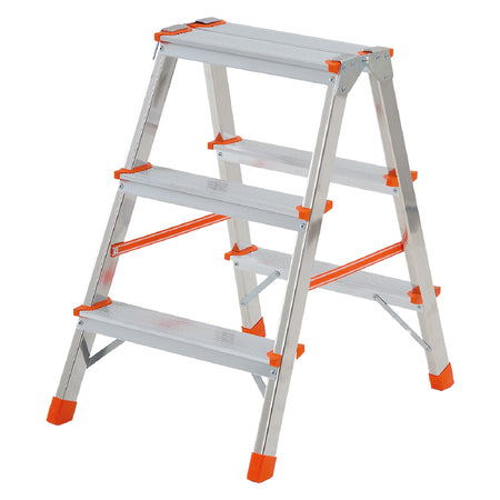 Scala Doppia Salita 'Stylo' 4 Gr. + Piano - Ap.Cm 104/Ch.Cm 114 - Gierre