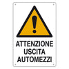 Cartello 'Attenzione Uscita Automezzi' Cm 40 X 60- 10 Pezzi - Eurosignals