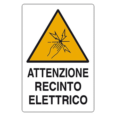 Cartello 'Attenzione Recinto Elettrico' Cm 20 X 30 - Eurosignals