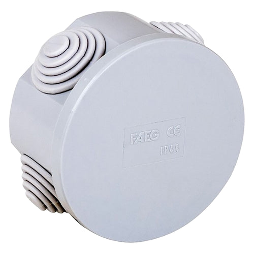 Scatola Tonda Da Parete Ø Mm 60 X H.35 - 4 Entrate - Faeg