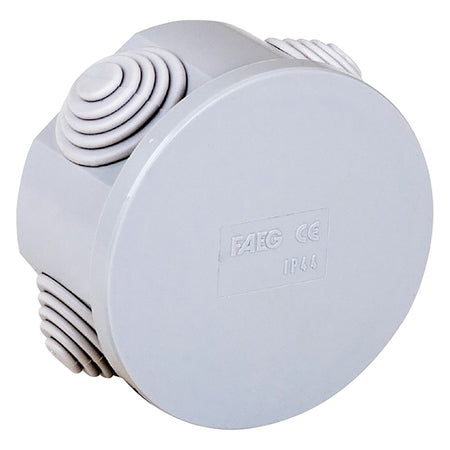 Scatola Tonda Da Parete Ø Mm 80 X H.40 - 4 Entrate - Faeg