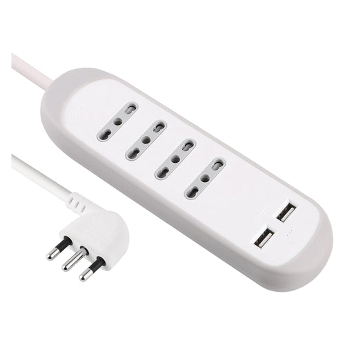 Multipresa Bivalente 'Gummy' 4 Prese Bival.10/16A + 2 Usb 2,1A - Art.62061 - Electraline