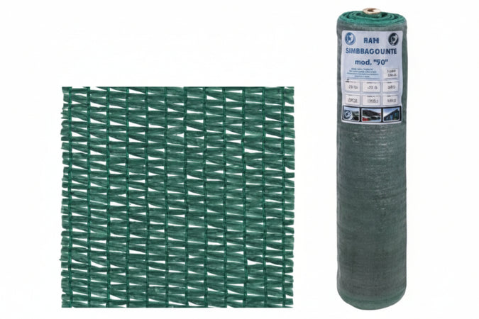 Rete Ombreggiante Garden 90% Verde Asole Rinforzate- - Mt.5H. Rot. Mt.50 - 1 Rotolo T-Rex