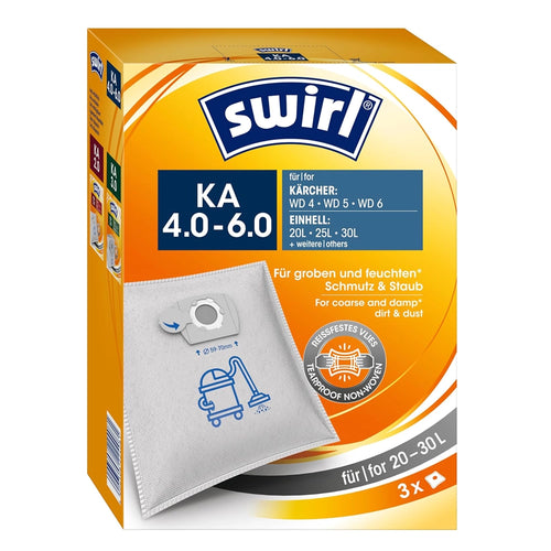 Sacchetti Microfibra x3 Compatibili per Bidone Wet&Dry 20/30L, Karcher WD4, WD5, WD6, Einhell 20L, 25L, 30L