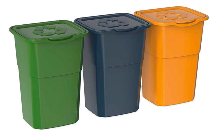 Kit 3 Pattumiere Eco3 Per Raccolta Differenziata Lt.50 Art.429 - 3 Pezzi Dea Home