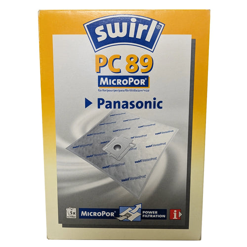 Sacchetti Microfibra x5 e Filtro Aria x2 Compatibili per Aspirapolvere Panasonic MC-E 881, 959, 960, 1000