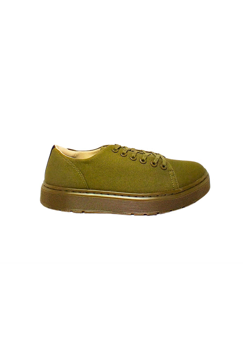 DRMARTENS Scarpe Uomo DrMartens Sneakers Verde Oliva-Dante Canvas-Strigata-Suola in gomma da uomo