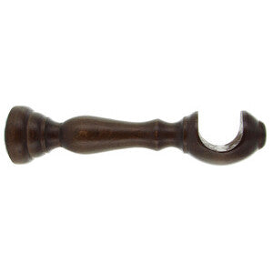 Supporto Legno Per Bastone Noce Scuro 10 Cm 2 Pz- 1,0 Coppie