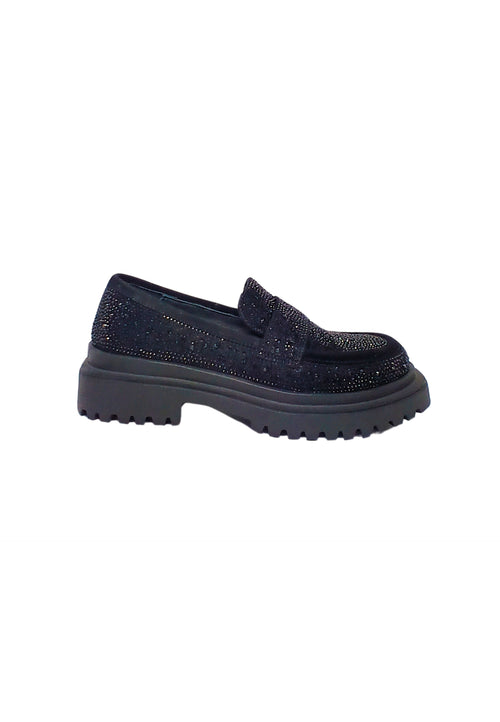 MANUFACTURE D'ESSAI Scarpe Donna Manufacture D'Essai Mocassino Donna Nero Scamosciato- Con strass da donna