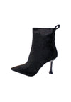 MANUFACTURE D'ESSAI Scarpe Donna Manufacture D'Essai Stivaletto nero scamosciato con Tacco e Brillantini. da donna