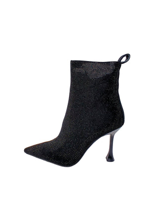 MANUFACTURE D'ESSAI Scarpe Donna Manufacture D'Essai Stivaletto nero scamosciato con Tacco e Brillantini. da donna