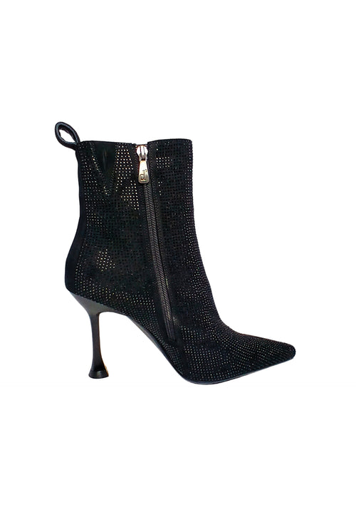 MANUFACTURE D'ESSAI Scarpe Donna Manufacture D'Essai Stivaletto nero scamosciato con Tacco e Brillantini. da donna