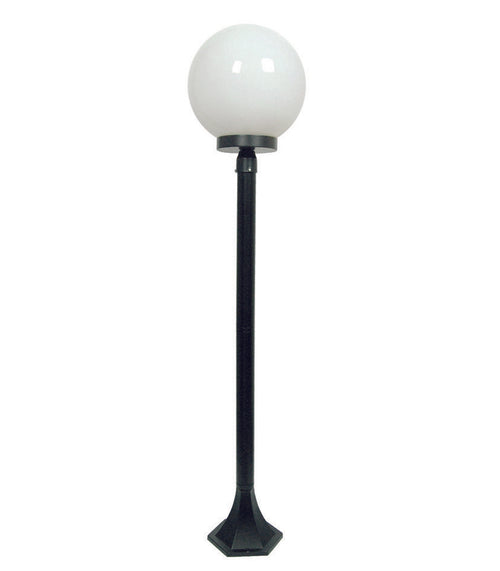Lampioncino Su Palo Modello Sfera 100W Ip44 Cm.120H. Colore Nero Syntesy