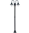 Lampione 2 Luci Su Palo Modello Parigi 2X100W Ip44 Cm.76X230H. Colore Nero Syntesy