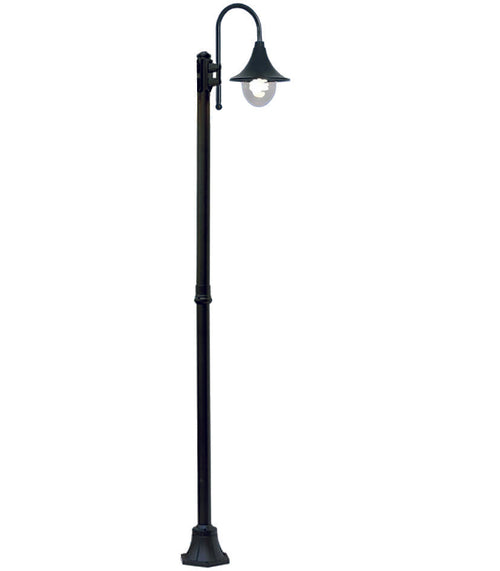 Lampione Su Palo Modello Parigi 100W Ip44 Cm.230H. Colore Nero Syntesy