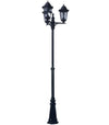 Lampione 3 Luci Su Palo Modello Berlino 3X100W Ip44 Cm.230H. Colore Nero Syntesy