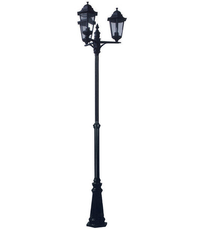Lampione 3 Luci Su Palo Modello Berlino 3X100W Ip44 Cm.230H. Colore Nero Syntesy