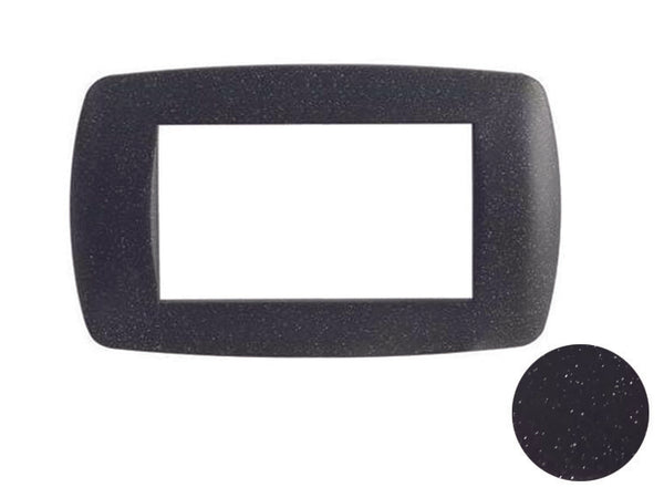 Placca 4 Posti Millennium Nero Flash 4 Posti Mm.148X84H. (7844.T.N) Marlanvil