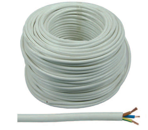 Cavo Elettrico Multipolare Similgomma Bianco H05Vv-F- - 3X Mmq.1 Colore Bianco - 100 Mt