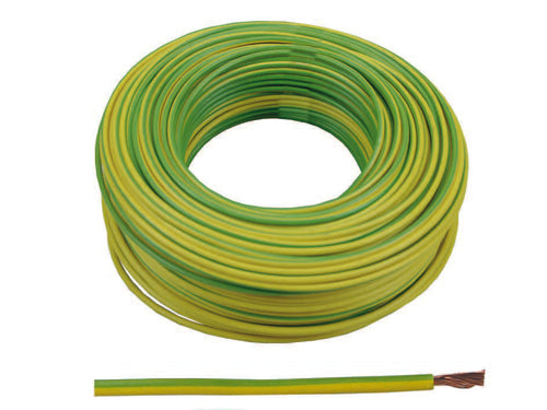 Cavo Elettrico Unipolare Antifiamma Giallo/Verde- - 1X Mmq.4 Colore Giallo/Verde - 100 Mt