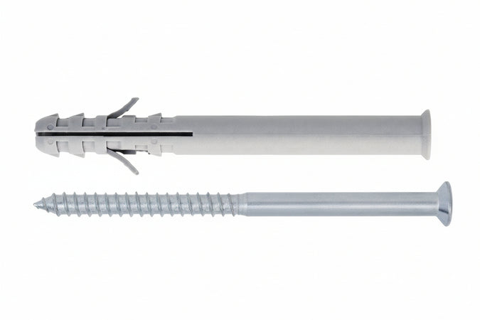 Tassello Prolungato In Nylon Per Serramenti Con Vite Zincata Bianca Tup- - Ø Mm.8X100 Vite Ø Mm.5,5X90 Spess. Fiss. Mm.60 - 100 Pezzi Friulsider