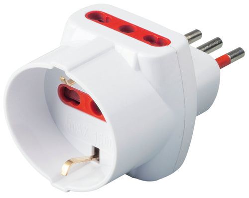 Rosi Adattatore Triplo Rs78045T Spina 2P+T 10A - Prese 2 X 10/16A + 1 Schuko