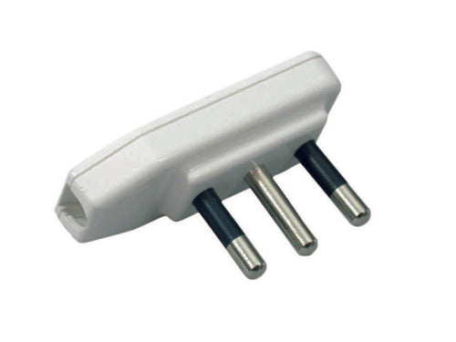 Spina Superpiatta 2P+T Bianca- - 10A Bianca - 25 Pezzi