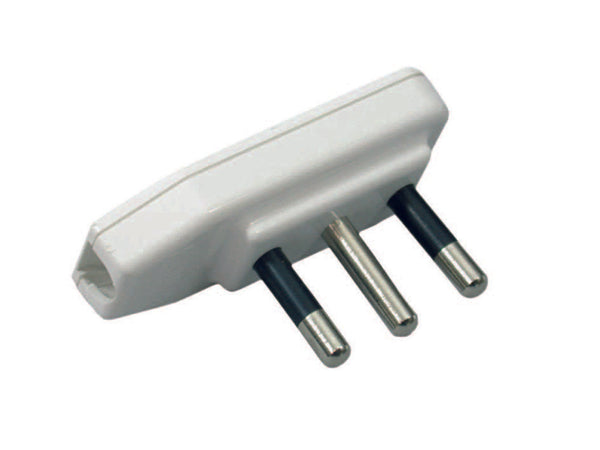 Spina Superpiatta 2P+T Bianca- - 10A Bianca - 25 Pezzi