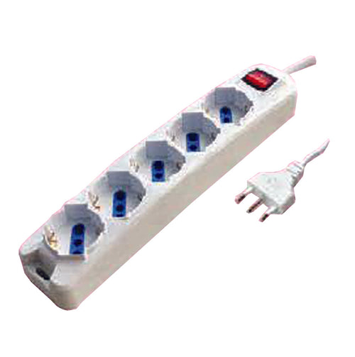 Multipresa 5 Posti Con Schuko E Con Interruttore - 1 Blister Syntesy