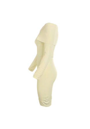 CRISTINA EFFE Abito Donna Cristina Effe Abito Bianco latte in maglina a costine sottili, scollo a barca e maniche lunghe da donna