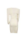 CRISTINA EFFE Abito Donna Cristina Effe Abito Bianco latte in maglina a costine sottili, scollo a barca e maniche lunghe da donna