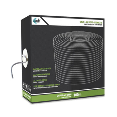 Cavo Lan Utp Cat. 5 Cca 0,50 Mm 100 M Grigio- 1,0 Pz