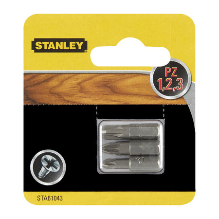 Piranha Stanley Sta61043 (X61043) 3 Inserti Mm.25 Pz 1-2-3- Stanley- 1,0 Confezione