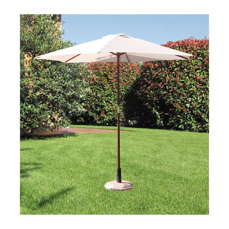 C Ombrellone In Legno Tondo Palo 38 D 250 Cm Bianco- 1,0 Pz