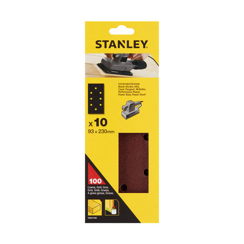 Piranha Stanley Sta31105 (X31105) 10 Fogli For. B+D 93X230 Gr.100- Stanley- 1,0 Confezione