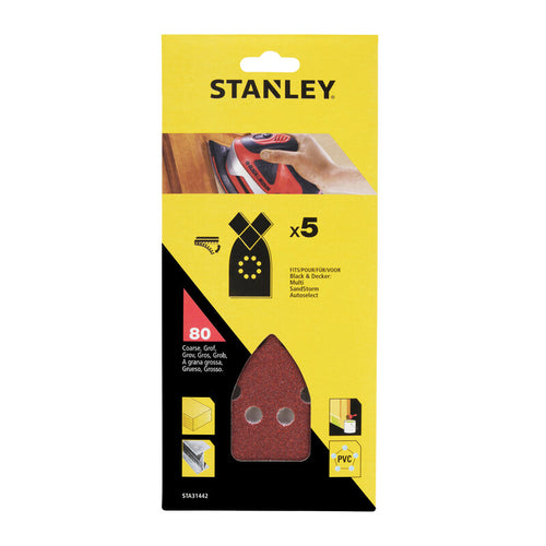Piranha Stanley Sta31442 (X31442) 5 Fogli Per Multilev. Punta Gr.80- Stanley- 1,0 Confezione