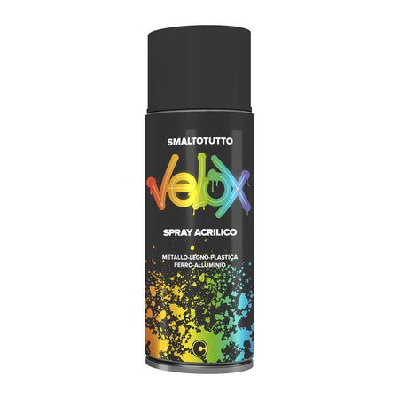 Velox Spray Acrilico Nero Opaco Ral 9005- Ital G.E.T.E.- 6,0 Pz