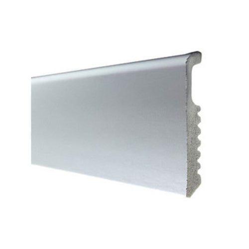 Battiscopa 75X8 Polistirene Liscio 200 Cm Alluminio- 10,0 Pz