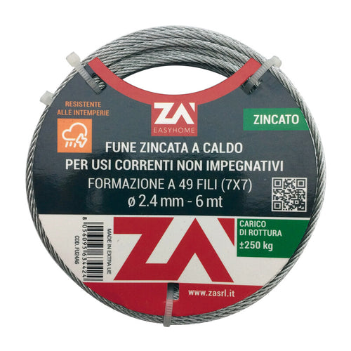 Fune Acciaio Zincato Antigiro 133F D 5 25 M- 1,0 Pz