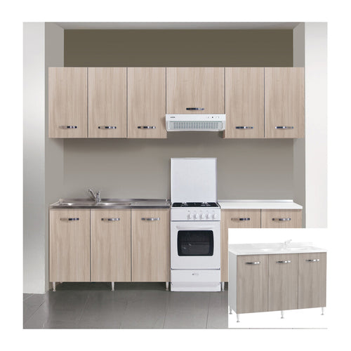 Kit Cucina Base 3 Ante 120X50Xh85 Cm Senza Lavello Olmo- Azur Line- 1,0 Pz