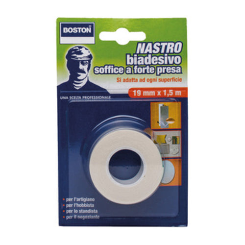 Boston Nastro Biadesivo Forte 19Mmx1,5M- Boston Italia- 12,0 Pz