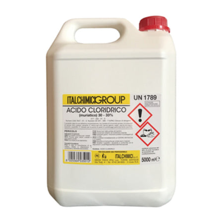 Acido Muriatico Puro Al 33 Da 5 L- Italchimici- 4,0 Pz