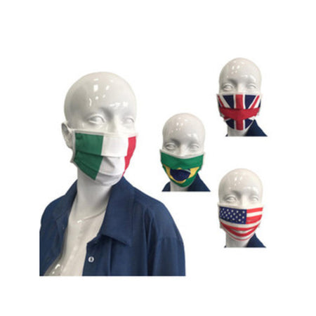 Mascherina In Tnt Lavabile Bandiere Assortite- 50,0 Pz