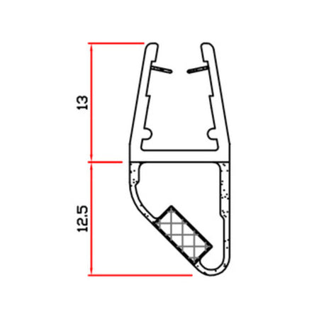 Guarnizione Per Box Doccia 2 M Mod.412 Sns+Nsn- Trafilo- 4,0 Pz