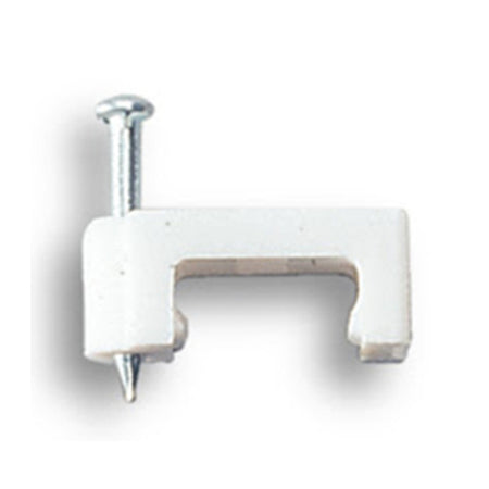 Fissacavi Pvc Piatto C/Chiodo 8 Mm Conf. 25 Pz- Electraline 3Pmark- 1,0 Confezione