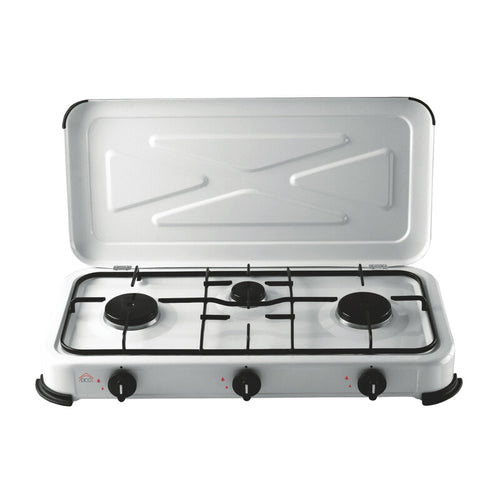 Fornello A Gas 3 Fuochi Con Coperchio 4,1 Kw- 1,0 Pz