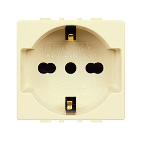 Tondo Ecl 2550 Presa Schuko Bipasso 10/16A- Elettrocanali- 10,0 Pz