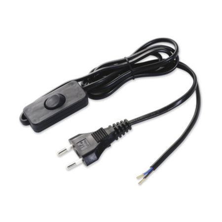 Pl Cavo 1,5 M 2X0,75 C/Interruttore Nero*- Electraline 3Pmark- 5,0 Pz