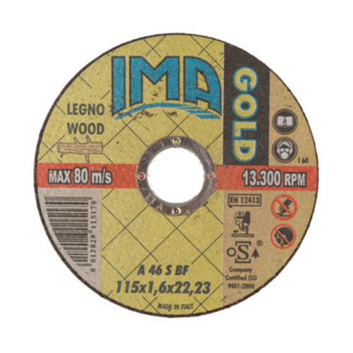 Ima Disco P/Legno Gold Piano D 115X1,6 Mm- Ima- 50,0 Pz